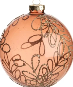 Intratuin Weihnachtskugel Kade Blatt rosa D 10 cm