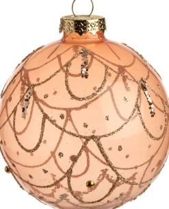 Intratuin Weihnachtskugel Kamelia rosa / semitransparent D 8 cm