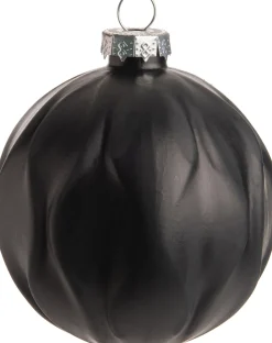 Intratuin Weihnachtskugel krul Zoie schwarz D 8 cm