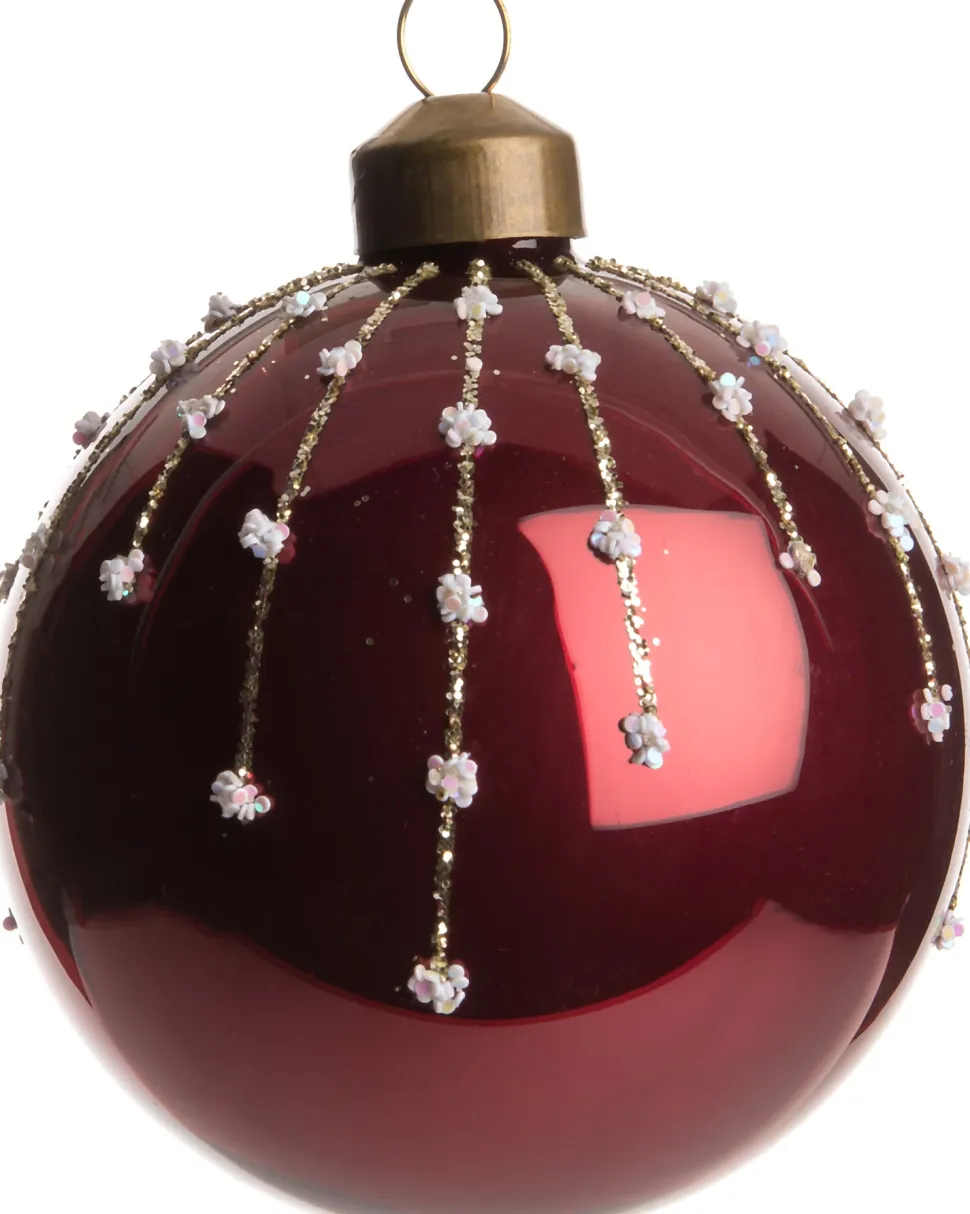 Intratuin Weihnachtskugel Liz bordeaux D 8 cm