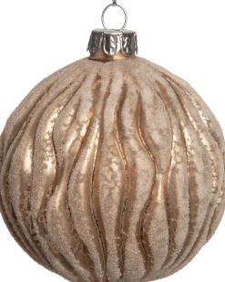 Intratuin Weihnachtskugel Lorah orange / weiß D 8 cm
