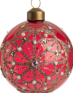 Intratuin Weihnachtskugel Linn rot / transparent D 8 cm