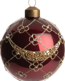 Intratuin Weihnachtskugel Laurie bordeaux D 8 cm