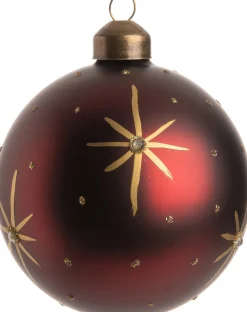 Intratuin Weihnachtskugel Misty bordeaux D 8 cm