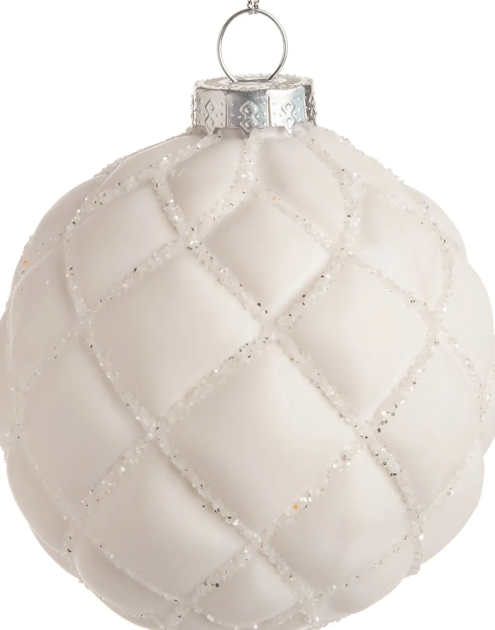 Intratuin Weihnachtskugel Odelia Rauten weiß D 8 cm