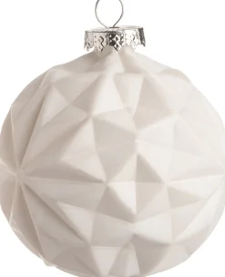 Intratuin Weihnachtskugel Rauten Trude weiß D 8 cm