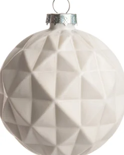 Intratuin Weihnachtskugel Rauten Viana weiß D 8 cm