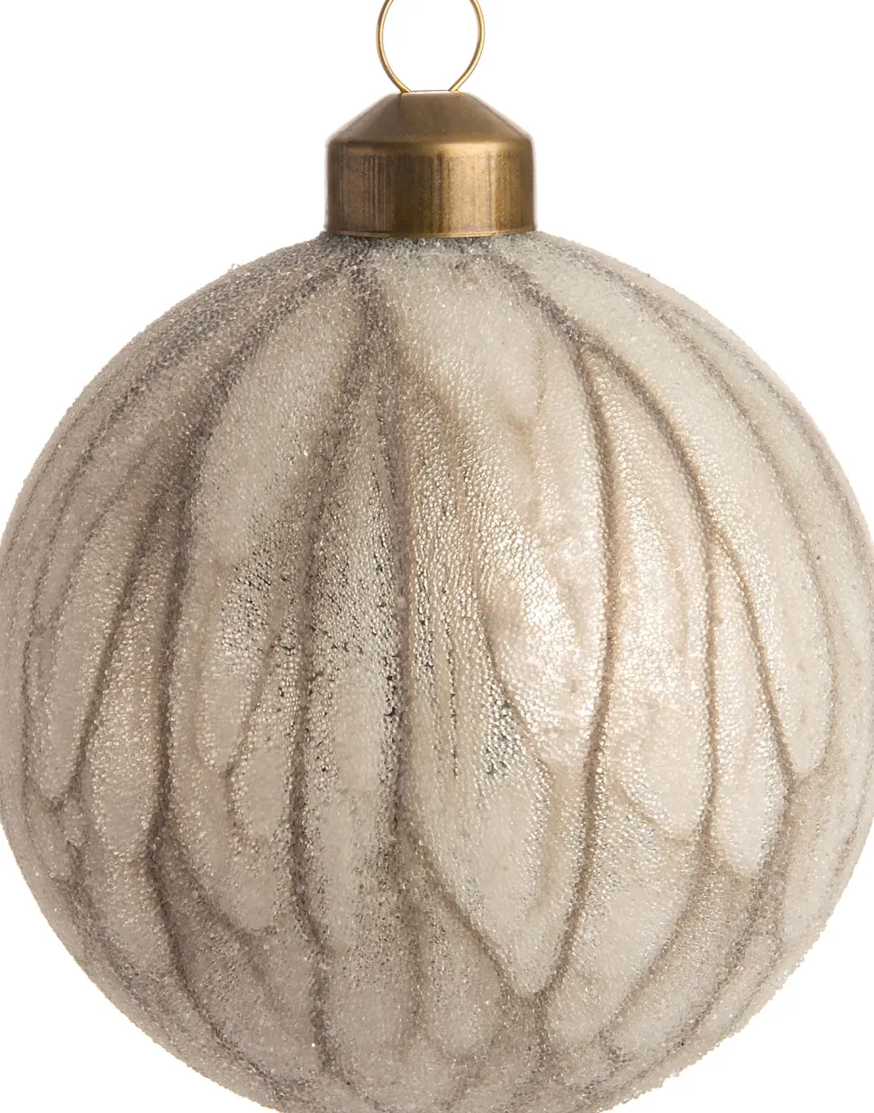 Intratuin Weihnachtskugel Roxy grau / weiß D 8 cm