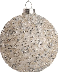 Intratuin Weihnachtskugel Trix weiß / gold / silber D 8 cm