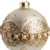 Intratuin Weihnachtskugel Taya weiß / gold D 8 cm