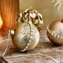 Intratuin Weihnachtskugel Taya kupfer / gold D 8 cm