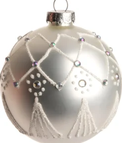 Intratuin Weihnachtskugel tassel Blyss weiß D 8 cm