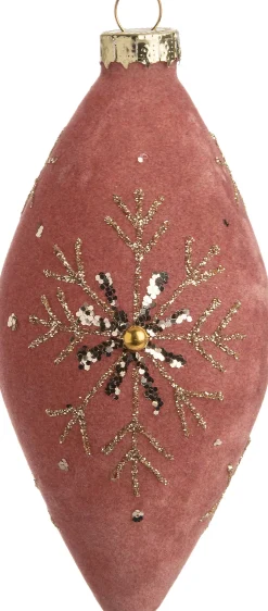 Intratuin Weihnachtskugel Zapfen Golda orange / rosa 6 x 6 x 14 cm