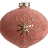 Intratuin Weihnachtskugel Zwiebel Golda orange / rosa D 10 cm