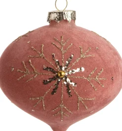 Intratuin Weihnachtskugel Zwiebel Golda orange / rosa D 10 cm