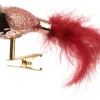 Intratuin Weihnachtsschmuck Vogel mit Clip rosa / rot 6,5 x 2 x 2,5 cm