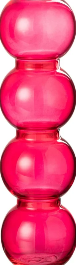 J-Line Vase mit Kugeln rosa 8,5 x 8,5 x 30,5 cm