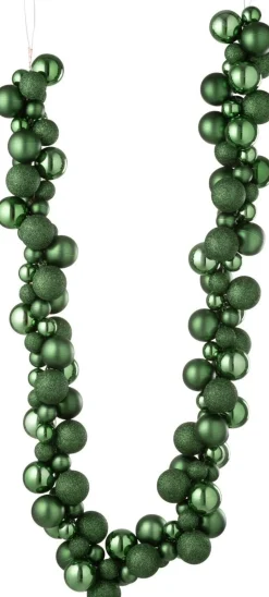 J-Line Weihnachtsgirlande Weihnachtskugeln grün 1,6 m