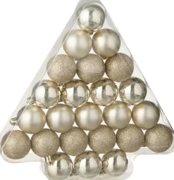 J-Line Weihnachtskugel beige D 4 cm 24 St.
