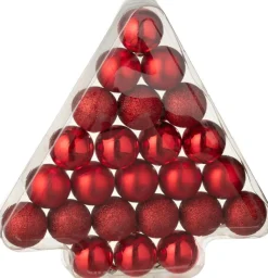 J-Line Weihnachtskugel rot D 4 cm 24 St.