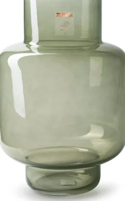 Jodeco Vase mit Fuß Marilyn grün D 27 H 40 cm