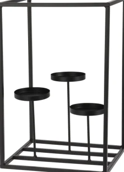 Kerzenständer Ella mit 3 Haltern schwarz 24 x 20 x 36 cm