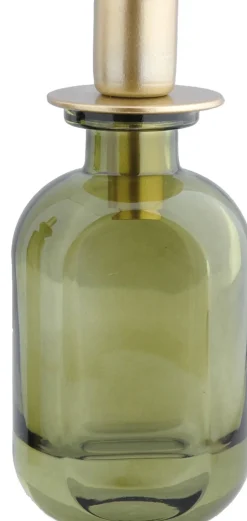 Kerzenständer Langford grün rund 7 x 7 x 15 cm