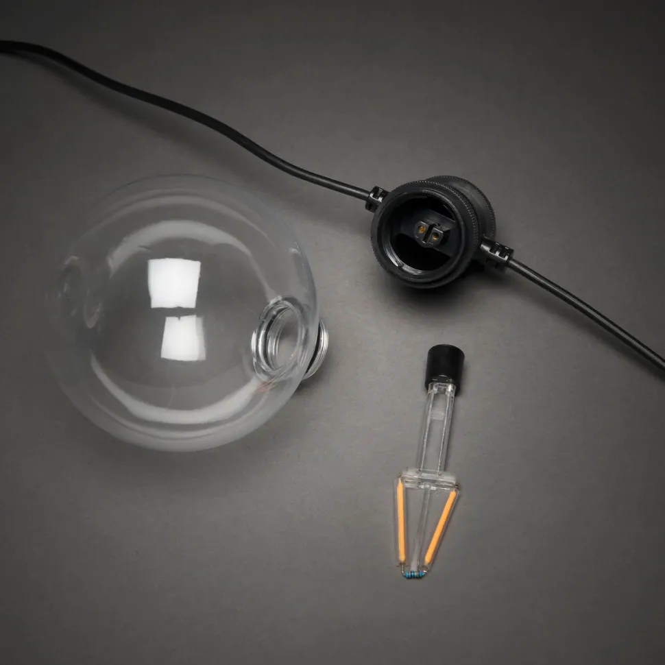 Konstsmide LED Lichterkette schwarz 5 m mit 10 austauschbaren Leuchten