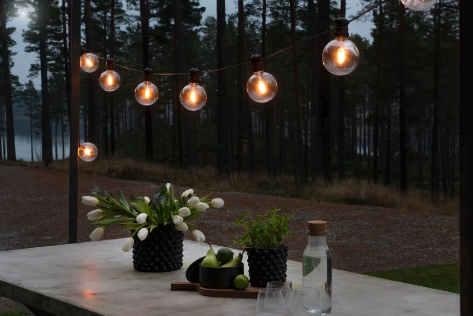 Konstsmide LED Lichterkette schwarz 5 m mit 10 austauschbaren Leuchten