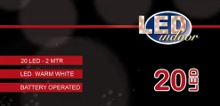 LED-Lichterkette Batterie transparent 2m warmweiß