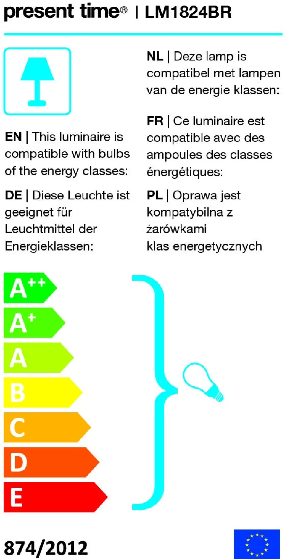 Leitmotiv Tischleuchte Enchant braun 30 x 12,5 x 20 cm