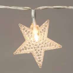 Lichterkette Sterne mit 50 LEDs 10 m warmweiß