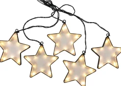 Lichterkette Sterne schwarz mit 75 LED warmweiß 2 m