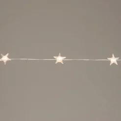 Lichterkette Sterne silber 1m mit 10 LEDs warmweiß