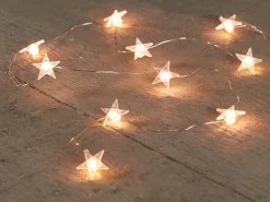 Lichterkette Sterne silber 1m mit 10 LEDs warmweiß
