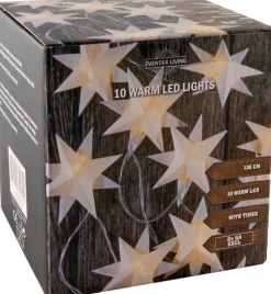 Lichterkette Sterne weiß mit 10 LEDs warmweiß 1,35 m