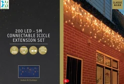 Lichtervorhang mit 200 LEDs extra warm 500 cm