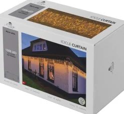 Lichtervorhang mit 1000 LEDs warmweiß 500 x 50 cm