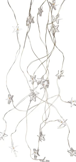 Lichtkaskade silber Sterne 8 x 50 cm warmweiß