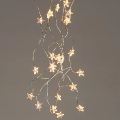 Lichtkaskade silber Sterne 8 x 50 cm warmweiß