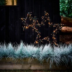 Luca Lighting Gartenstecker Stern schwarz mit 220 LEDs warmweiss 70 x 3 x 82 cm