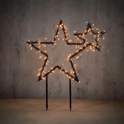 Luca Lighting Gartenstecker Stern schwarz mit 220 LEDs extra warmweiss 70 x 3 x 82 cm