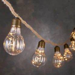 Luca Lighting Glühbirnen-Lichterkette (Seil) 8,15 m mit 10 Birnen und 50 LEDs warmweiß