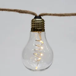 Luca Lighting Glühbirnen-Lichterkette (Seil) 8,15 m mit 10 Birnen (D 6 cm) und 50 LEDs warmweiß