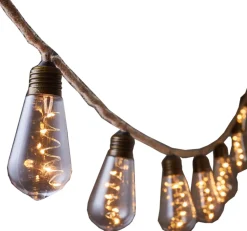 Luca Lighting Glühbirnen-Lichterkette (Seil) 8,15 m mit 10 Birnen (D 5 cm) und 50 LEDs warmweiß