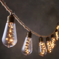 Luca Lighting Glühbirnen-Lichterkette (Seil) 8,15 m mit 10 Birnen (D 5 cm) und 50 LEDs warmweiß