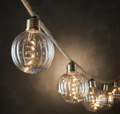 Luca Lighting Glühbirnen-Lichterkette (Seil) 8,15 m mit 10 Birnen (D 8 cm) und 50 LEDs warmweiß