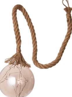 Luca Lighting Hängelampe Kugel grau mit 30 LEDs warm weiß D 14 H 94 cm