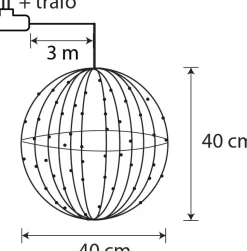 Luca Lighting Hängelampe Kugel mit 260 LEDs weißes Licht D 40 cm