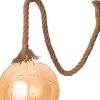 Luca Lighting Hängelampe Kugel braun mit 40 LEDs warmweiß D 20 H 100 cm